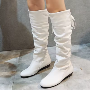 Botas blancas cortas sin tacón
