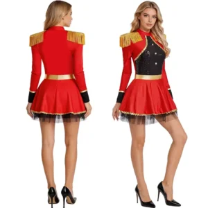 Traje de bastoneras rojo